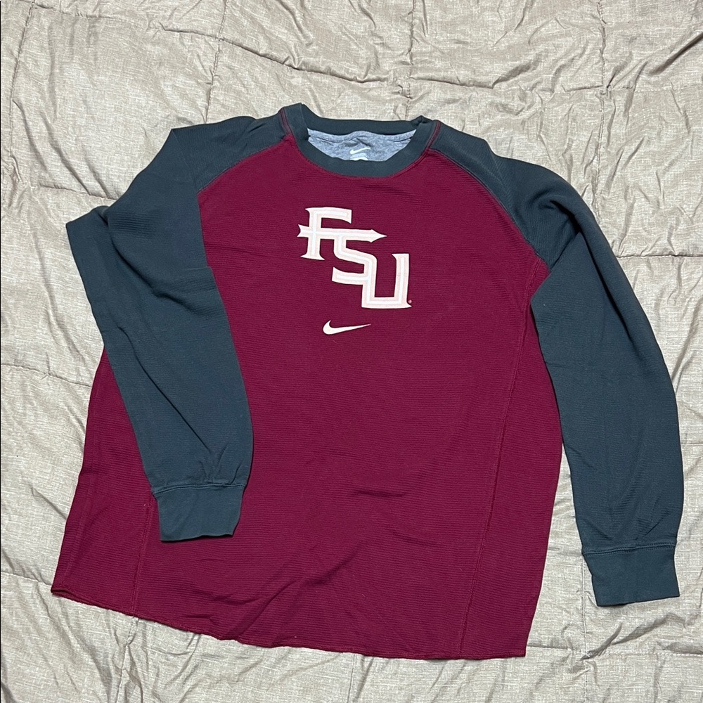 Nike Men's FSU Florida State University Long Sleeve Waffle Shirt Large NCAA ACC